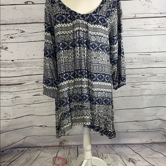 Altar’d State navy and white peasant blouse/dress - Picture 3 of 7